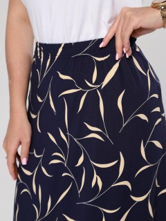 Юбка трикотажная тёмно-синяя с принтом Iv-capriz(фото4)