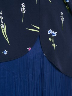 Блузка тёмно-синяя свободная с кружевом Dora(фото8)