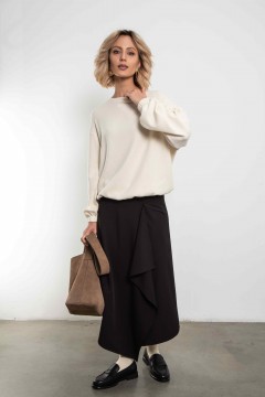 Юбка чёрная ассиметричного кроя Kosmos(фото4)