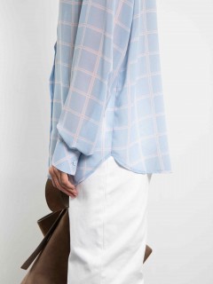Рубашка шифоновая в голубую клетку Kosmos(фото6)