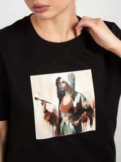 Футболка женская с принтом чёрная Kosmos(фото3)