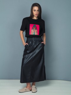 Футболка женская с принтом чёрная Kosmos(фото2)