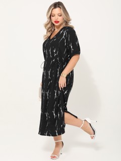 Платье чёрное с разрезами по бокам Dora(фото8)