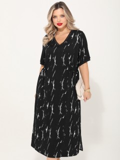 Платье чёрное с разрезами по бокам Dora(фото2)