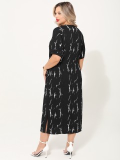 Платье чёрное с разрезами по бокам Dora(фото10)