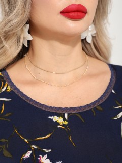 Платье тёмно-синее длинное с разрезами по низу Dora(фото3)