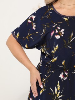 Платье тёмно-синее длинное с разрезами по низу Dora(фото5)