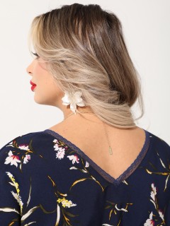 Платье тёмно-синее длинное с разрезами по низу Dora(фото9)