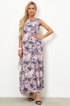 Платье макси розовое с принтом Jetty