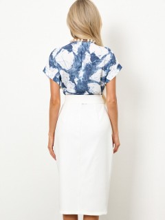 Платье миди белое с поясом Jetty(фото8)