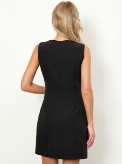 Платье мини чёрное с декором в виде кольца Jetty(фото8)