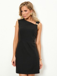 Платье мини чёрное с декором в виде кольца Jetty(фото5)