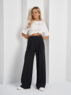 Брюки широкие чёрные с карманами Jetty(фото3)