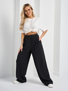 Брюки широкие чёрные с карманами Jetty(фото5)