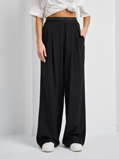 Брюки широкие чёрные с карманами Jetty(фото6)