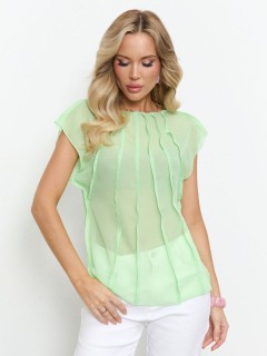 Блузка из креп-шифона салатового цвета Jetty(фото2)