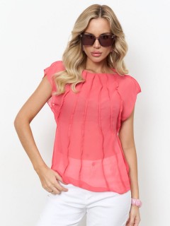 Блузка из креп-шифона кораллового цвета Jetty(фото3)
