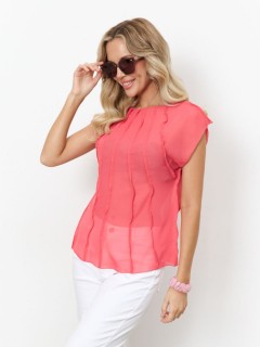 Блузка из креп-шифона кораллового цвета Jetty(фото7)