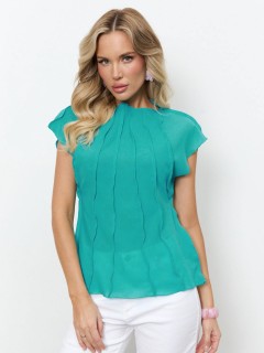 Блузка из креп-шифона бирюзового цвета Jetty(фото6)