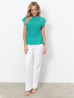 Блузка из креп-шифона бирюзового цвета Jetty(фото2)