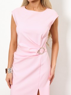 Платье длинное светло-розового цвета с разрезом Jetty(фото5)