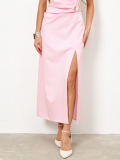Платье длинное светло-розового цвета с разрезом Jetty(фото8)