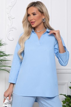 Блузка однотонная голубого цвета Avili(фото6)