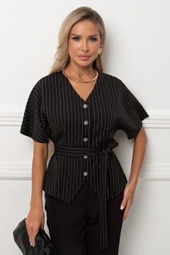 Жакет чёрный в полоску Ильяна №2 Valentina