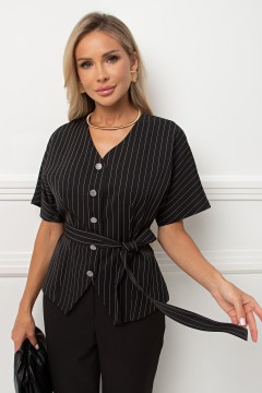 Жакет чёрный в полоску Ильяна №2 Valentina(фото5)