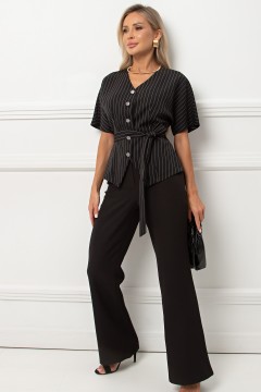 Жакет чёрный в полоску Ильяна №2 Valentina(фото2)