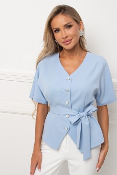 Жакет голубой с поясом Ильяна №1 Valentina(фото6)