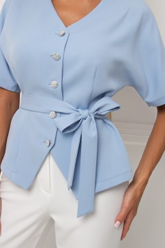 Жакет голубой с поясом Ильяна №1 Valentina(фото4)