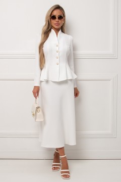 Жакет белый с баской Бланка №2 Valentina(фото6)