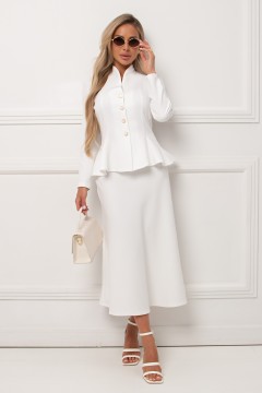 Жакет белый с баской Бланка №2 Valentina(фото2)