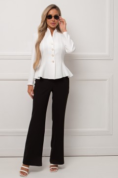 Жакет белый с баской Бланка №2 Valentina(фото4)