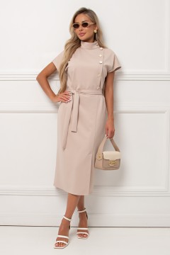 Платье миди бежевое в деловом стиле Аланна №1 Valentina(фото4)