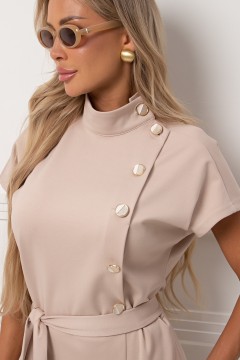 Платье миди бежевое в деловом стиле Аланна №1 Valentina(фото3)