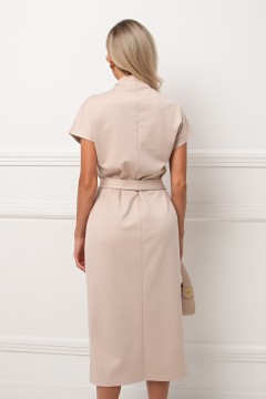 Платье миди бежевое в деловом стиле Аланна №1 Valentina(фото5)