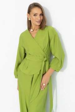 Блузка лаймового цвета из вискозы Charutti(фото4)