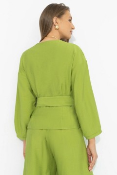 Блузка лаймового цвета из вискозы Charutti(фото5)