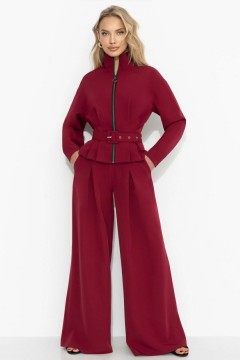 Костюм брючный бордовый спорт-шик Charutti