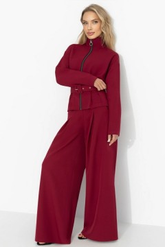 Костюм брючный бордовый спорт-шик Charutti(фото4)