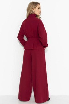 Костюм брючный бордовый спорт-шик Charutti(фото5)