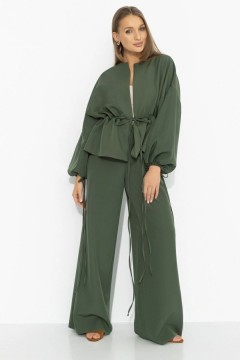 Костюм-двойка с брюками в цвете хаки Charutti(фото2)