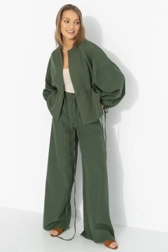 Костюм-двойка с брюками в цвете хаки Charutti(фото6)