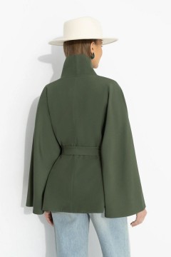 Жакет‑кейп с поясом в цвете хаки Charutti(фото5)