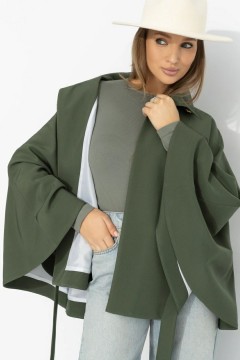 Жакет‑кейп с поясом в цвете хаки Charutti(фото3)