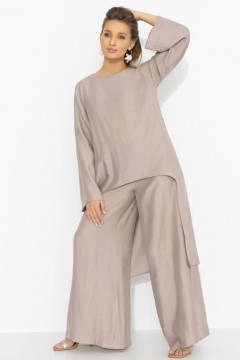 Брюки широкие серебристо-розового цвета Charutti