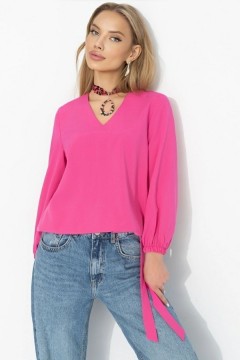 Блуза на резинке с завязками в цвете фуксия Charutti