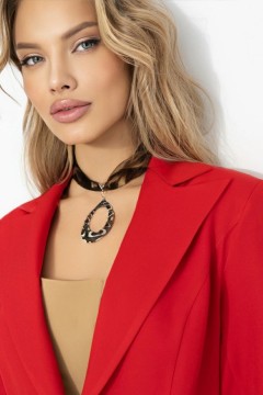 Жакет красный с кружевом Charutti(фото4)